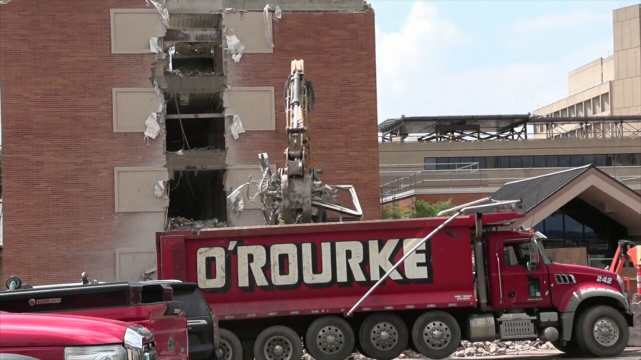Demolition underway of building that housed St. Rita's School of Nursing